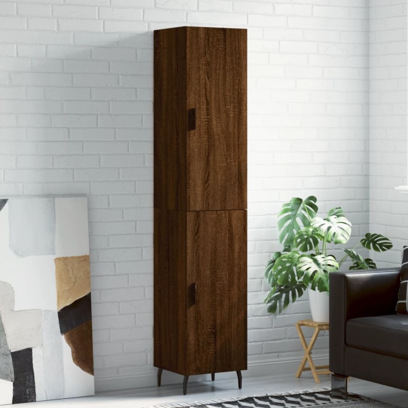 vidaXL Aparador alto madera contrachapada roble marrón 34,5x34x180 cm vidaXL Aparador alto madera contrachapada roble marrón 34,5x34x180 cm