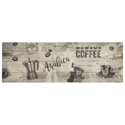 vidaXL Alfombra de cocina lavable terciopelo gris café 60x180 cm
