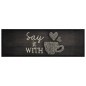 vidaXL Alfombra de cocina lavable terciopelo negro taza 60x180 cm vidaXL Alfombra de cocina lavable terciopelo negro taza 60x180 cm