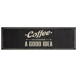 vidaXL Alfombra de cocina lavable terciopelo texto café 45x150 cm