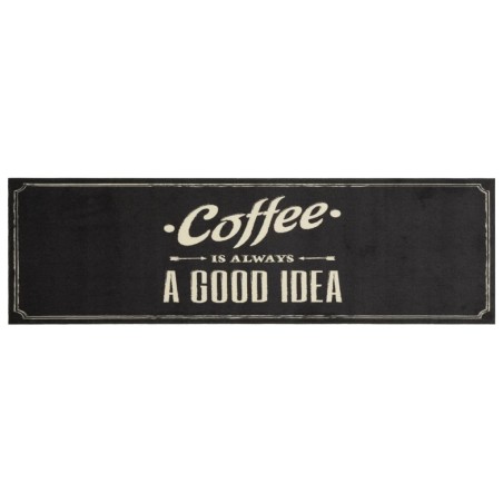 vidaXL Alfombra de cocina lavable terciopelo texto café 45x150 cm