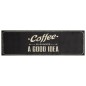 vidaXL Alfombra de cocina lavable terciopelo texto café 45x150 cm vidaXL Alfombra de cocina lavable terciopelo texto café 45x150 cm