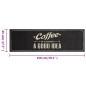 vidaXL Alfombra de cocina lavable terciopelo texto café 45x150 cm vidaXL Alfombra de cocina lavable terciopelo texto café 45x150 cm