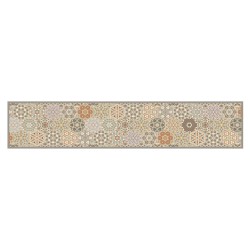 vidaXL Alfombra de cocina lavable terciopelo hexágonos pastel 60x300cm