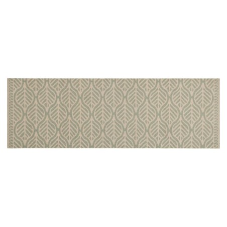 vidaXL Alfombra de cocina lavable terciopelo hojas 60x180 cm