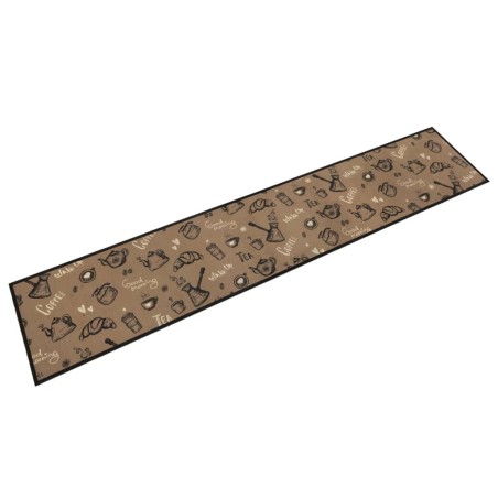 vidaXL Alfombra de cocina lavable terciopelo marrón Morning 60x300 cm