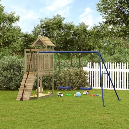 vidaXL Parque infantil de exterior madera de pino impregnada