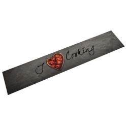 vidaXL Alfombra de cocina lavable terciopelo texto Cooking 60x300 cm