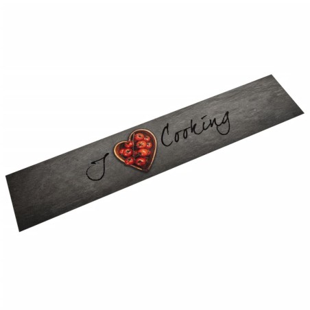 vidaXL Alfombra de cocina lavable terciopelo texto Cooking 60x300 cm