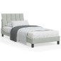 vidaXL Estructura cama con luces LED terciopelo gris claro 80x200 cm