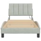 vidaXL Estructura cama con luces LED terciopelo gris claro 80x200 cm