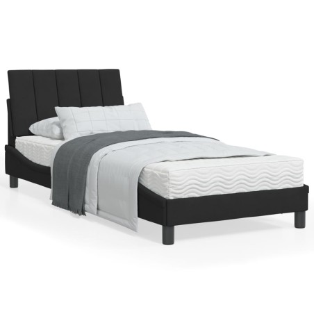 vidaXL Estructura de cama con luces LED terciopelo negro 80x200 cm