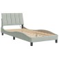 vidaXL Estructura cama con luces LED terciopelo gris claro 90x190 cm