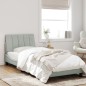 vidaXL Estructura cama con luces LED terciopelo gris claro 90x190 cm