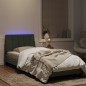 vidaXL Estructura cama con luces LED terciopelo gris claro 90x190 cm
