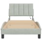 vidaXL Estructura cama con luces LED terciopelo gris claro 90x190 cm