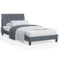 vidaXL Estructura cama con luces LED terciopelo gris oscuro 100x200 cm vidaXL Estructura cama con luces LED terciopelo gris oscuro 100x200 cm