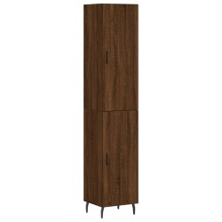 vidaXL Aparador alto madera contrachapada roble marrón 34,5x34x180 cm