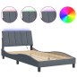 vidaXL Estructura cama con luces LED terciopelo gris oscuro 100x200 cm vidaXL Estructura cama con luces LED terciopelo gris oscuro 100x200 cm