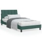 vidaXL Estructura de cama luces LED terciopelo verde oscuro 100x200 cm