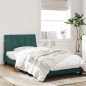 vidaXL Estructura de cama luces LED terciopelo verde oscuro 100x200 cm