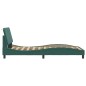 vidaXL Estructura de cama luces LED terciopelo verde oscuro 100x200 cm