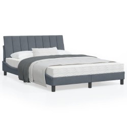 vidaXL Estructura de cama luces LED terciopelo gris oscuro 120x200 cm