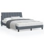 vidaXL Estructura de cama luces LED terciopelo gris oscuro 120x200 cm vidaXL Estructura de cama luces LED terciopelo gris oscuro 120x200 cm