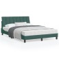 vidaXL Estructura de cama con luces terciopelo verde oscuro 120x200 cm