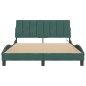vidaXL Estructura de cama con luces terciopelo verde oscuro 120x200 cm