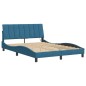 vidaXL Estructura de cama con luces LED terciopelo azul 140x200 cm