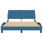 vidaXL Estructura de cama con luces LED terciopelo azul 140x200 cm