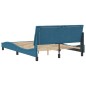 vidaXL Estructura de cama con luces LED terciopelo azul 140x200 cm