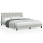 vidaXL Estructura cama con luces LED terciopelo gris claro 160x200 cm vidaXL Estructura cama con luces LED terciopelo gris claro 160x200 cm
