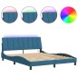 vidaXL Estructura de cama con luces LED terciopelo azul 160x200 cm vidaXL Estructura de cama con luces LED terciopelo azul 160x200 cm