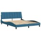 vidaXL Estructura de cama con luces LED terciopelo azul 160x200 cm vidaXL Estructura de cama con luces LED terciopelo azul 160x200 cm