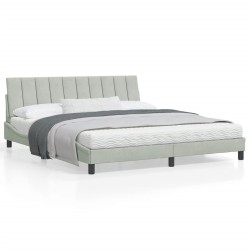 vidaXL Estructura cama con luces LED terciopelo gris claro 180x200 cm