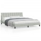 vidaXL Estructura cama con luces LED terciopelo gris claro 180x200 cm vidaXL Estructura cama con luces LED terciopelo gris claro 180x200 cm