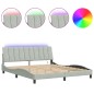 vidaXL Estructura cama con luces LED terciopelo gris claro 180x200 cm vidaXL Estructura cama con luces LED terciopelo gris claro 180x200 cm