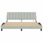 vidaXL Estructura cama con luces LED terciopelo gris claro 180x200 cm vidaXL Estructura cama con luces LED terciopelo gris claro 180x200 cm