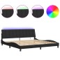 vidaXL Estructura de cama con luces LED terciopelo negro 200x200 cm vidaXL Estructura de cama con luces LED terciopelo negro 200x200 cm