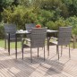 vidaXL Juego de comedor para jardín 5 piezas ratán sintético gris vidaXL Juego de comedor para jardín 5 piezas ratán sintético gris
