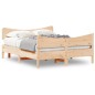vidaXL Estructura de cama con cabecero madera de pino blanco 150x200cm vidaXL Estructura de cama con cabecero madera de pino blanco 150x200cm