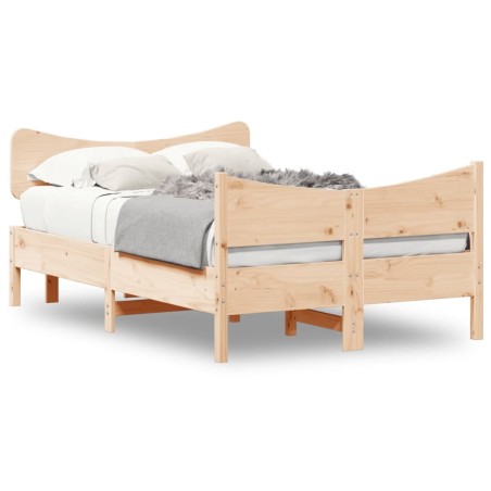 vidaXL Estructura de cama con cabecero madera maciza pino 120x200 cm