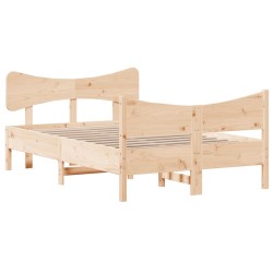 vidaXL Estructura de cama con cabecero madera maciza pino 120x200 cm