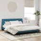 vidaXL Estructura de cama con cabecero terciopelo azul 180x200 cm vidaXL Estructura de cama con cabecero terciopelo azul 180x200 cm