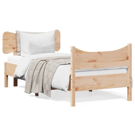 vidaXL Estructura de cama con cabecero madera maciza de pino 90x200 cm