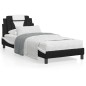 vidaXL Estructura de cama con cabecero cuero sintético negro y blanco vidaXL Estructura de cama con cabecero cuero sintético negro y blanco
