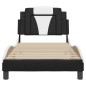 vidaXL Estructura de cama con cabecero cuero sintético negro y blanco vidaXL Estructura de cama con cabecero cuero sintético negro y blanco
