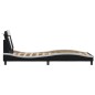 vidaXL Estructura de cama con cabecero cuero sintético negro y blanco vidaXL Estructura de cama con cabecero cuero sintético negro y blanco